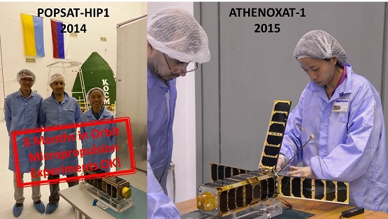 The satellites we have been developing so far: POPSAT, in orbit since June 2014 and Athenoxat successfully launched on 16/12/2015 and operating since.